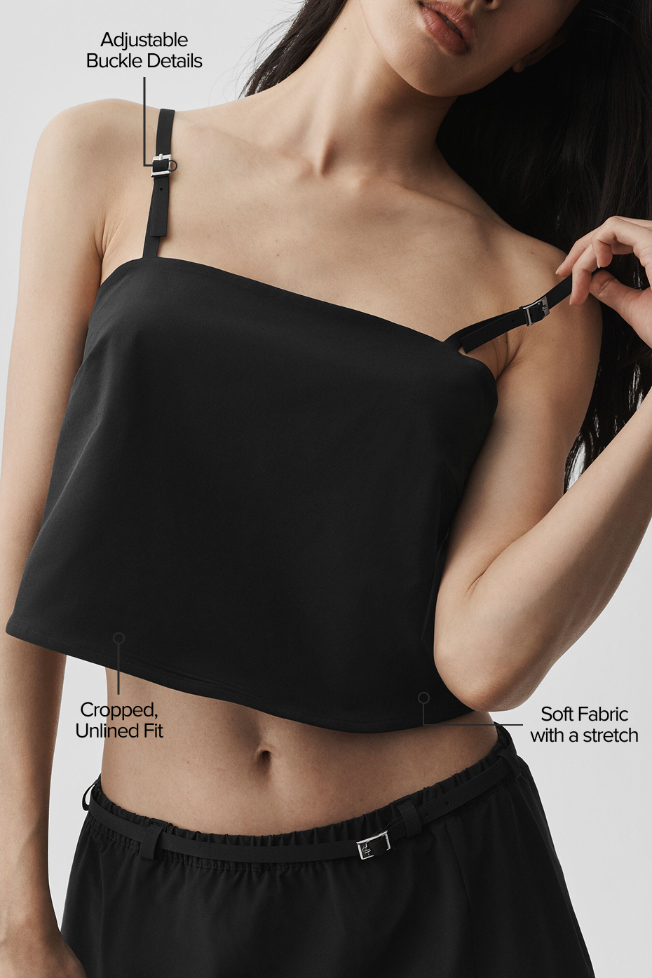 Women's Cropped Yoga Tank Top - Stretchy Sleeveless Crop Top for Workout in Black