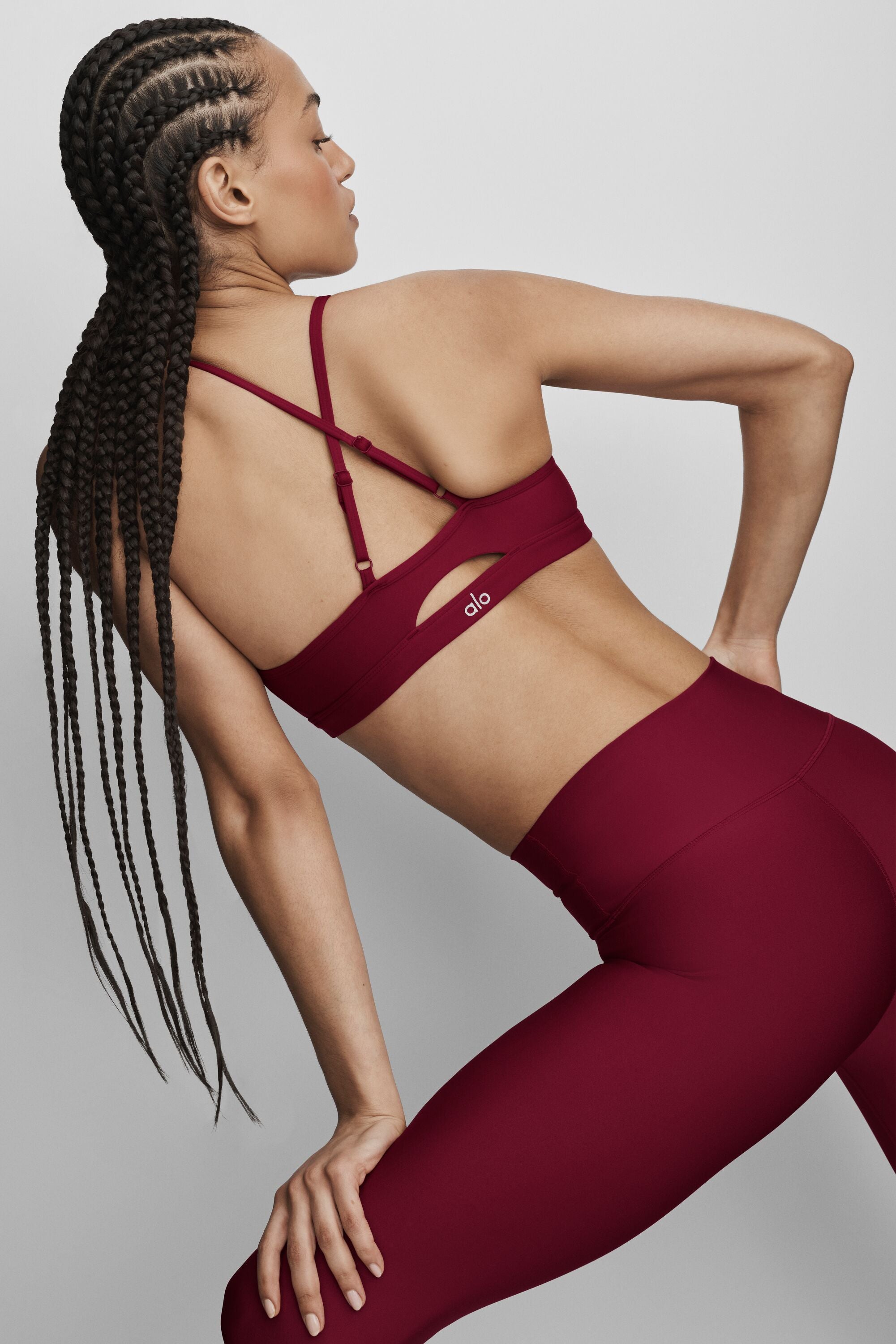 Women's Airlift Yoga Sports Bra - Medium Support Sculpting Bra in Summer Romance Red