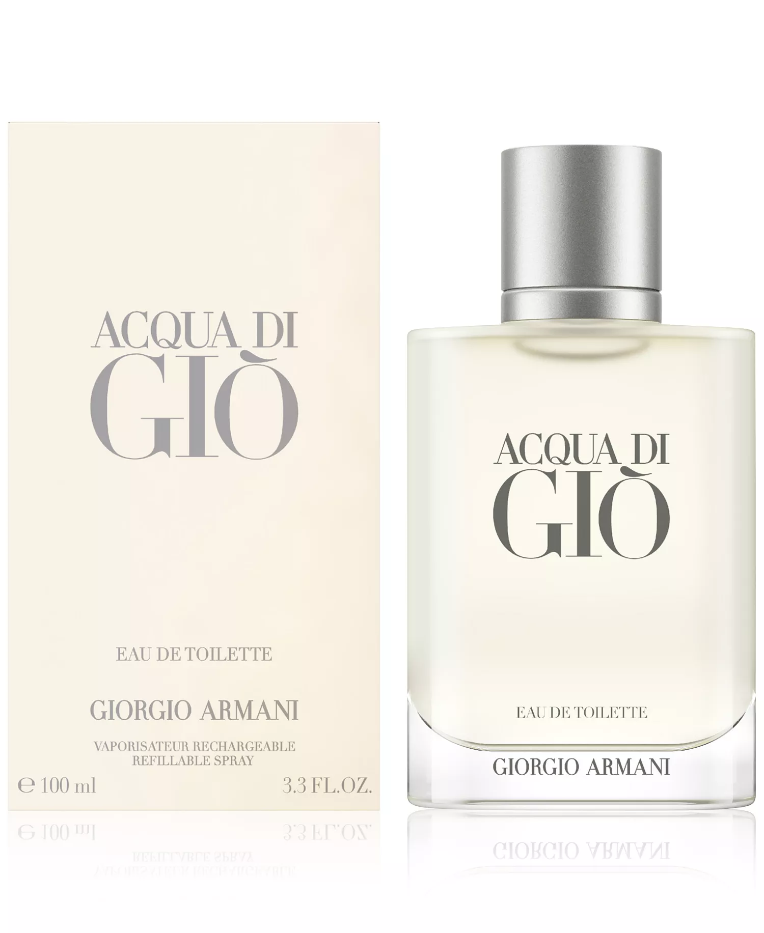 Acqua di Giò Eau de Toilette — Fresh Marine Bergamot & Cedarwood Men’s Luxury Fragrance | Refillable Spray 100ml
